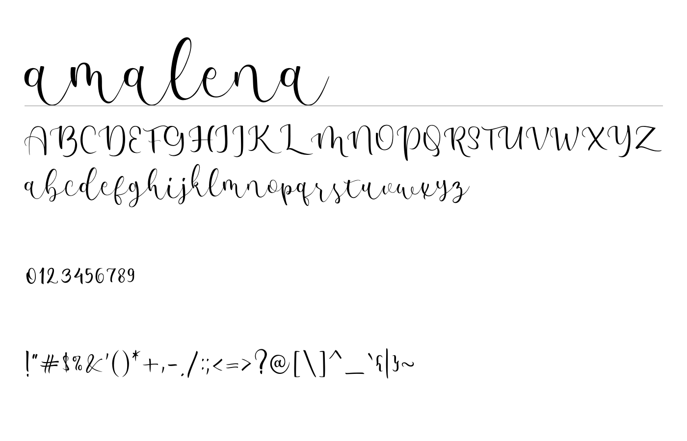 Amalena Script Font preview
