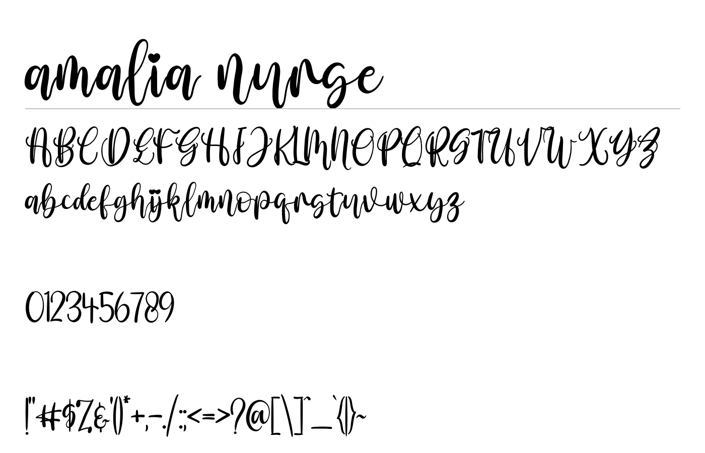 amalia nurse Font preview