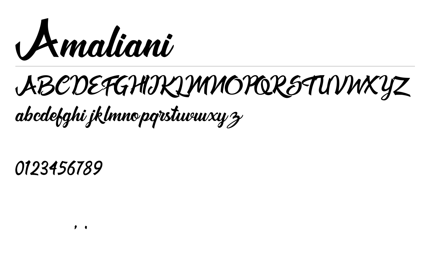 Amaliani Font preview