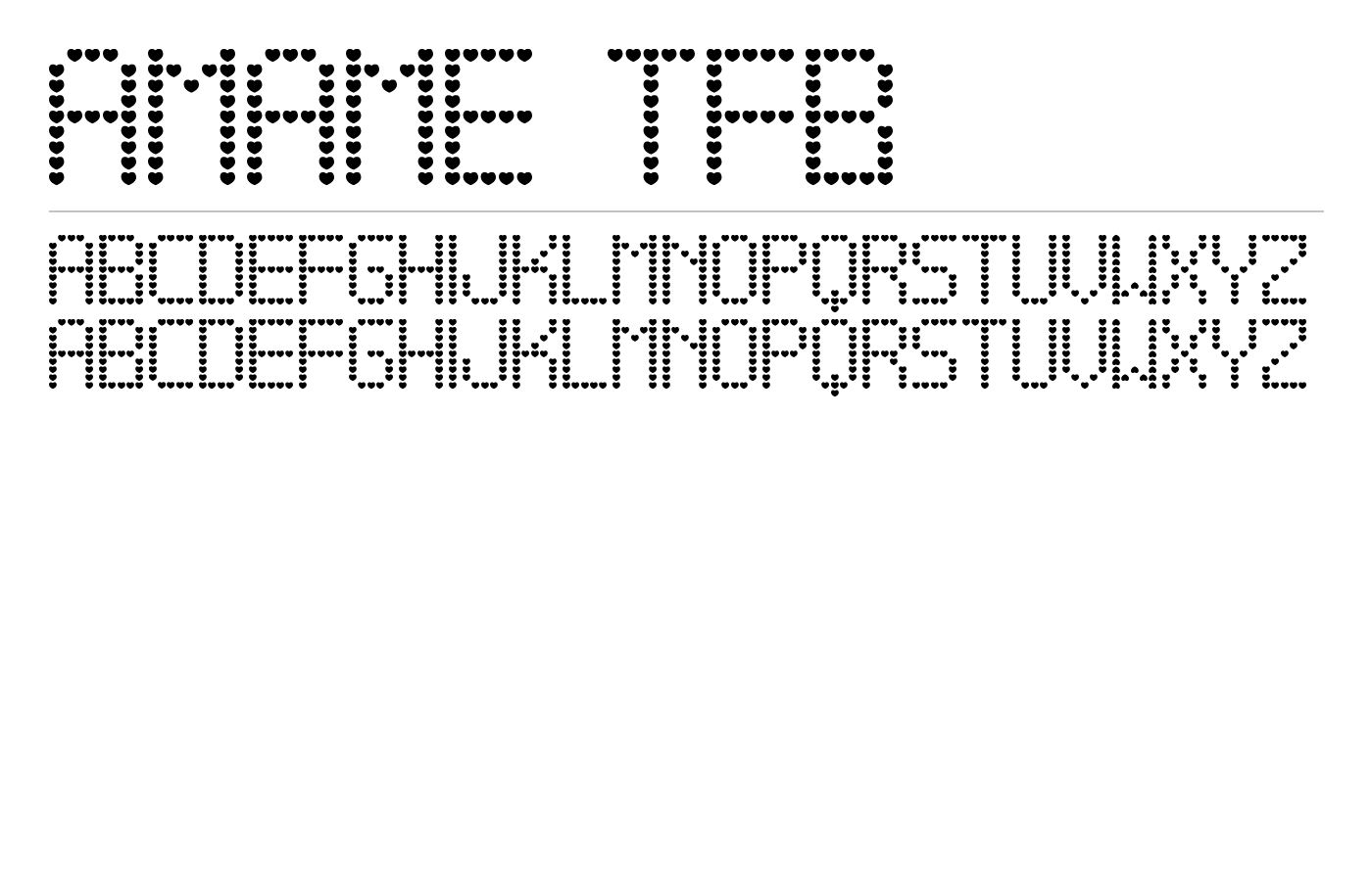 Amame tfb Font preview
