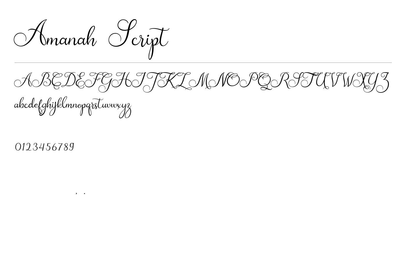Amanah Script Font preview