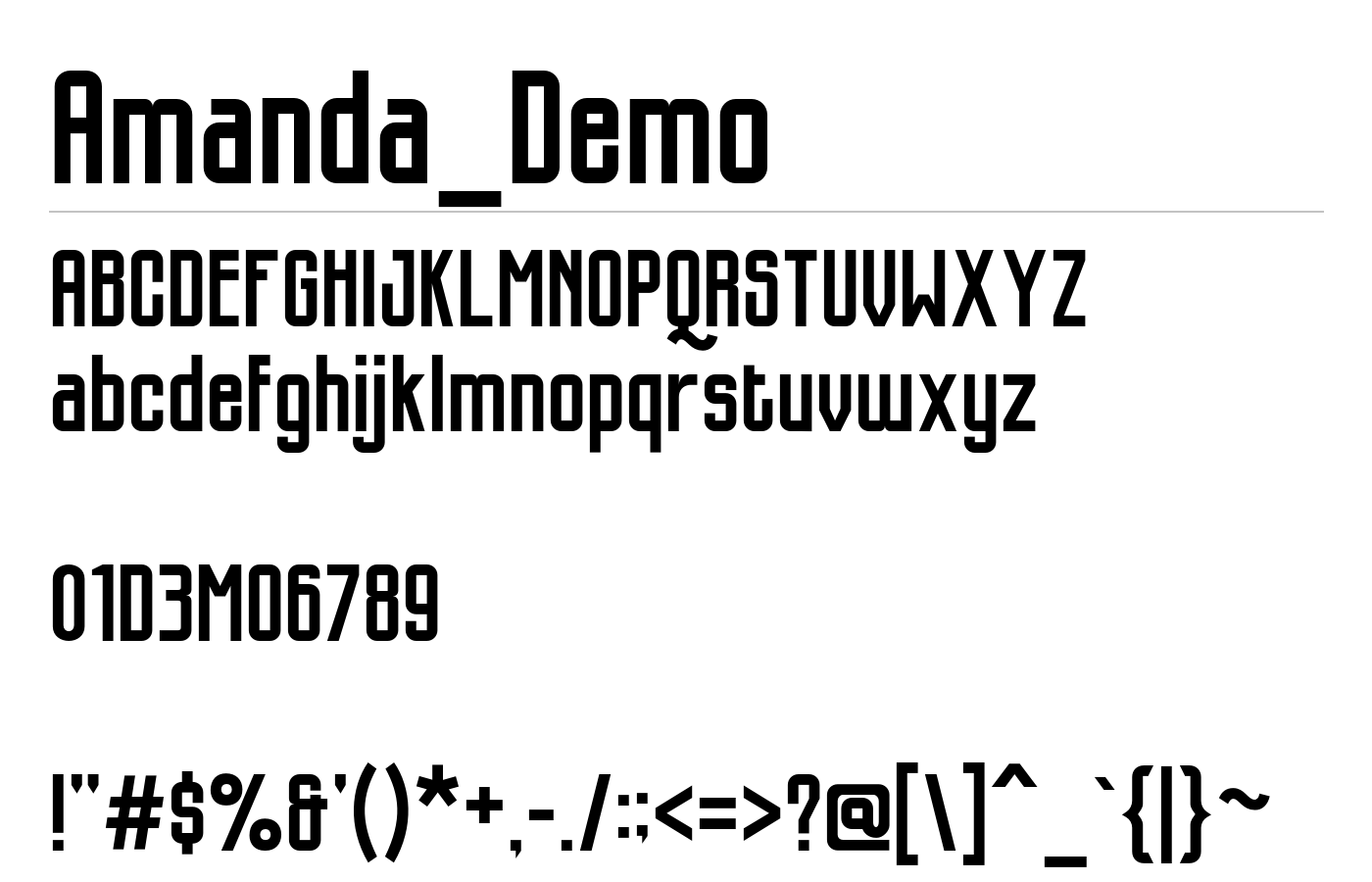 Amanda_Demo Font preview