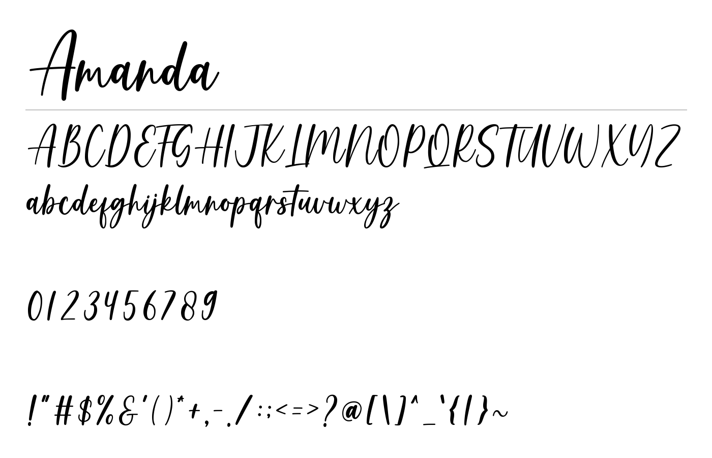 Amanda Font preview