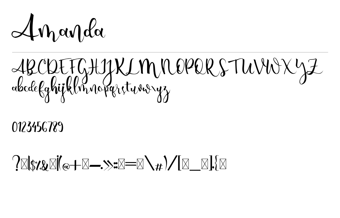 Amanda Font preview
