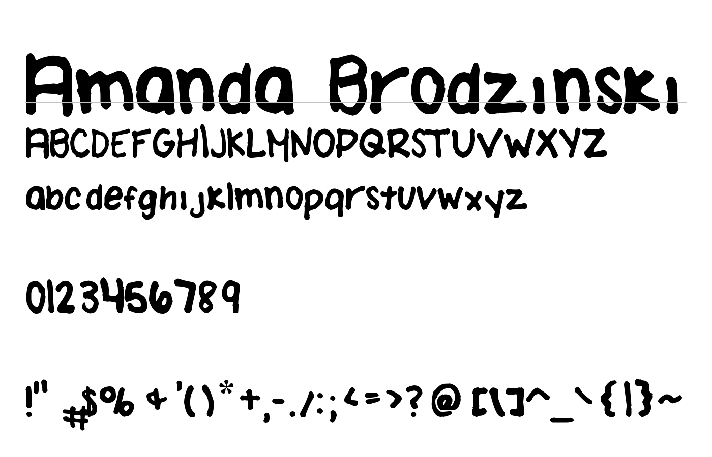 Amanda Brodzinski Font preview