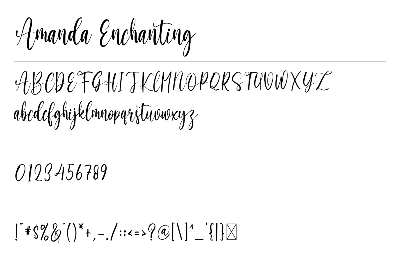 Amanda Enchanting Font preview