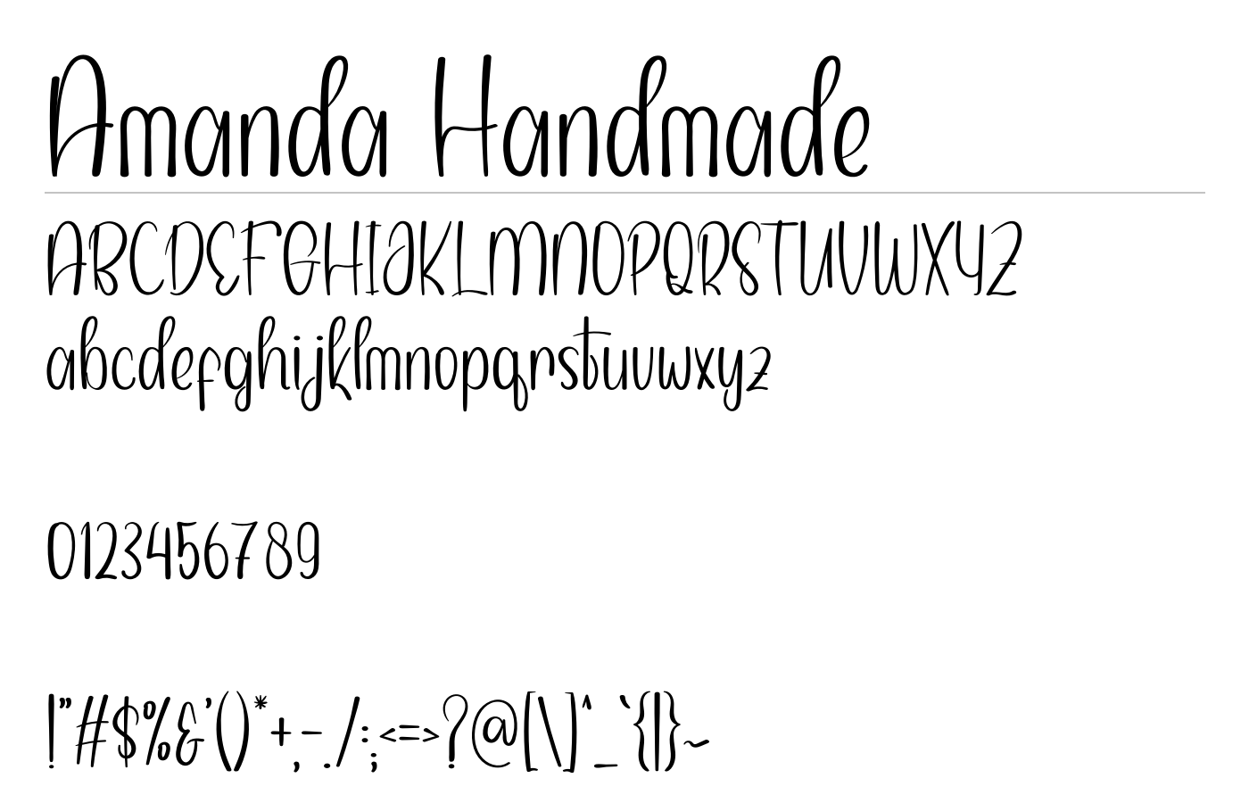 Amanda Handmade Font preview
