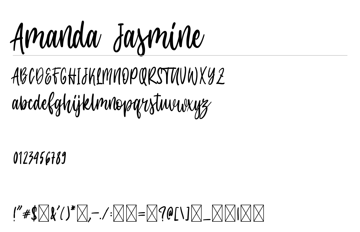 Amanda Jasmine Font preview