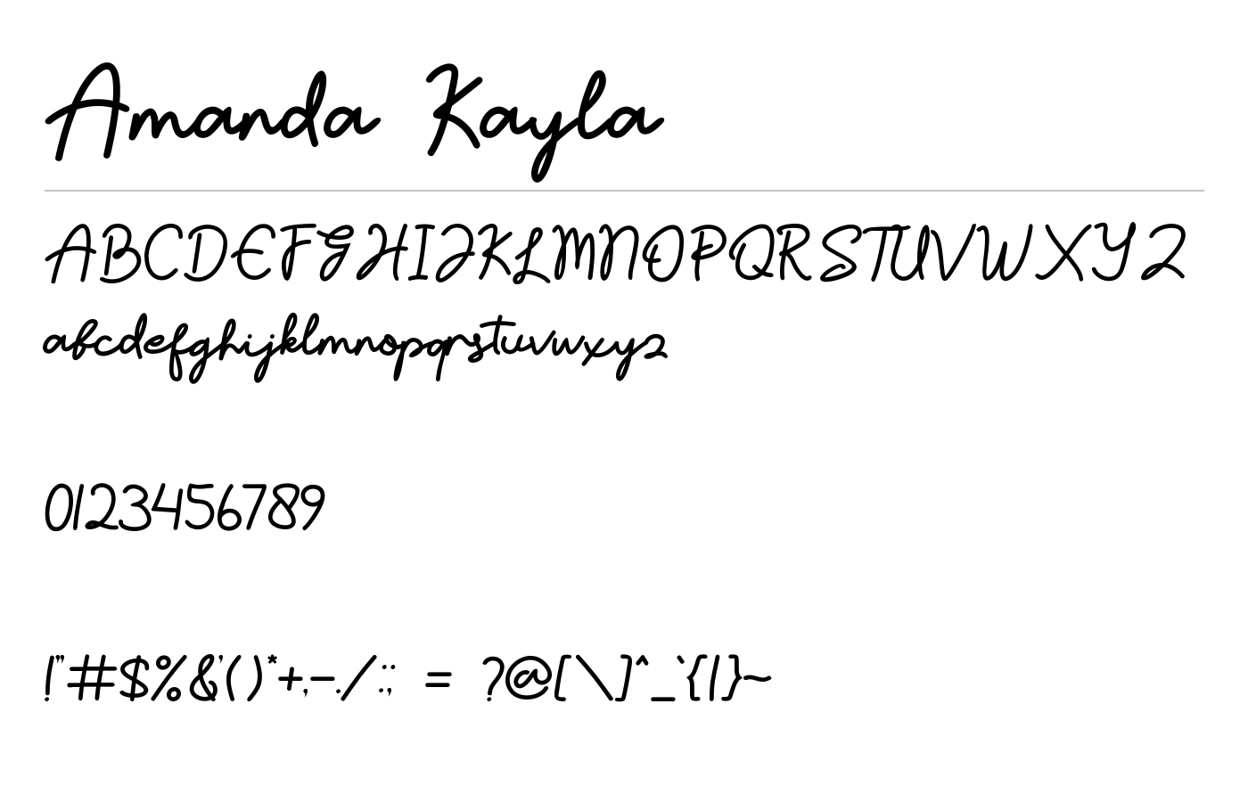 Amanda Kayla Font preview