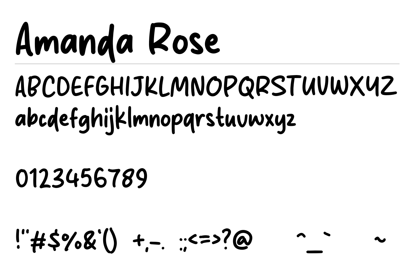 Amanda Rose Font preview