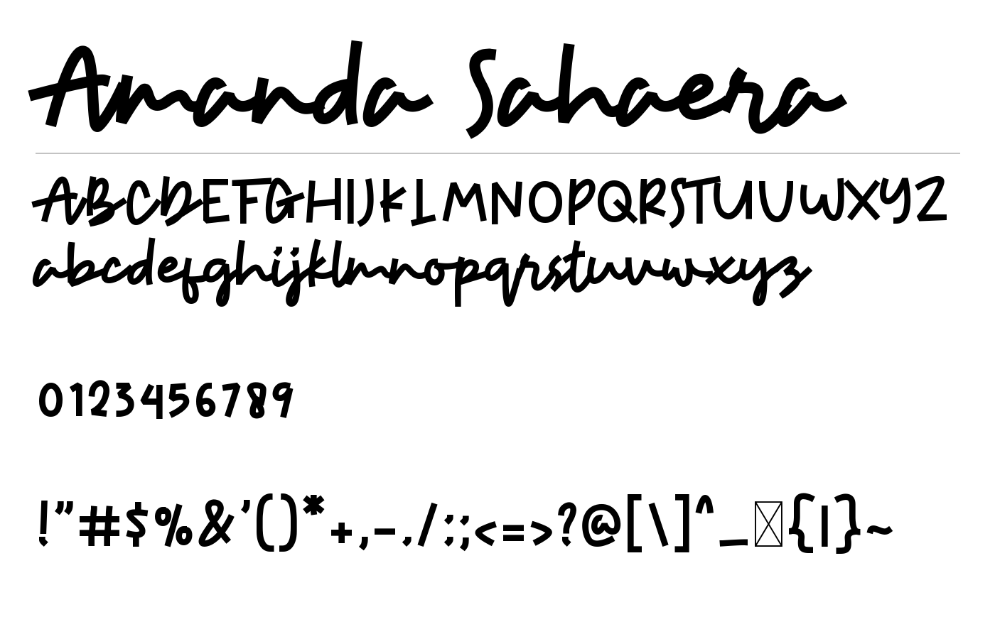 Amanda Sahaera Font preview