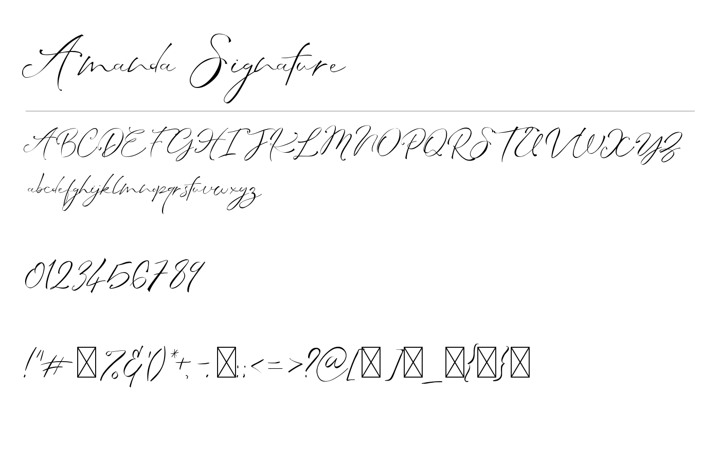 Amanda Signature Font preview