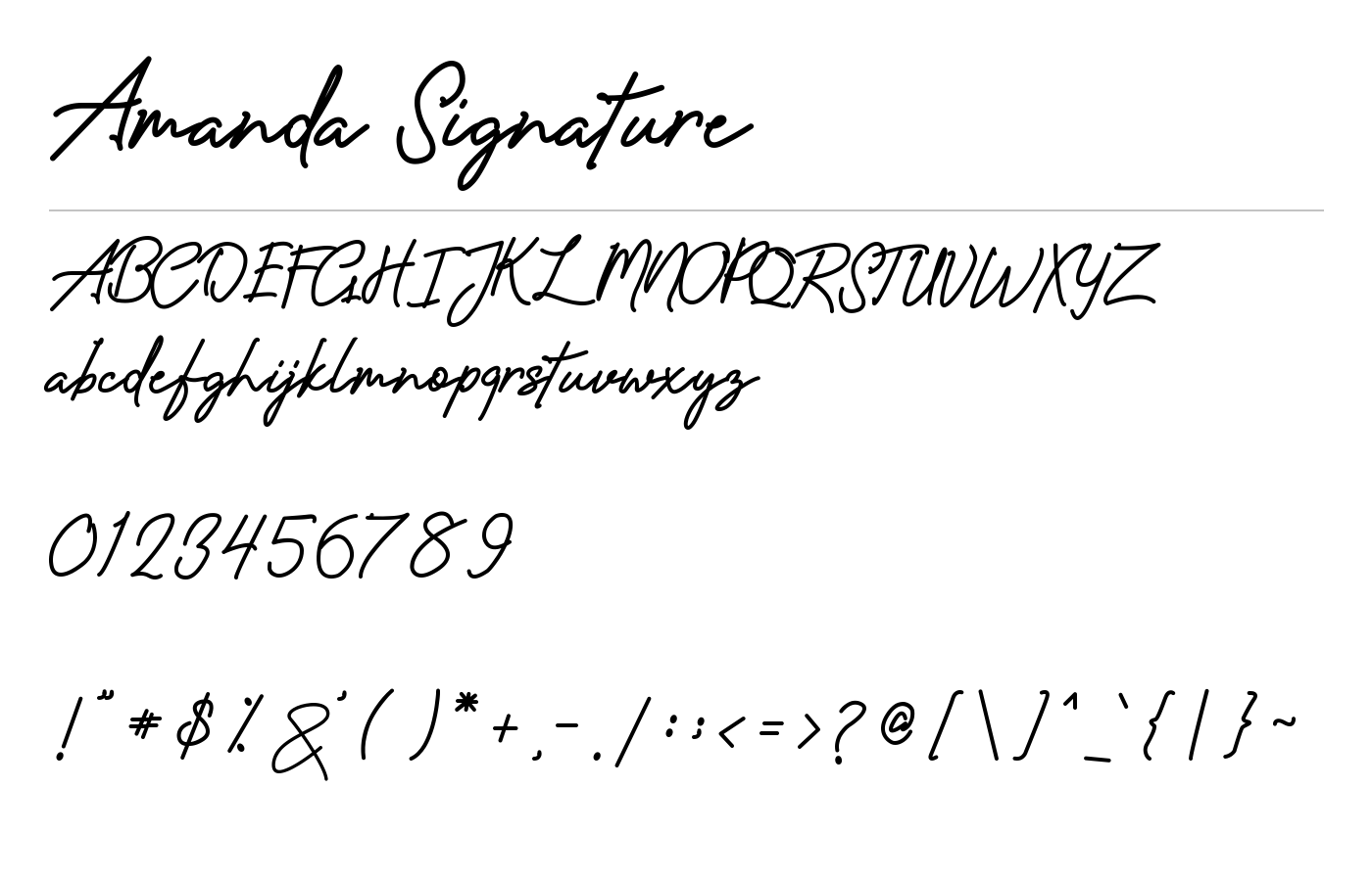 Amanda Signature Font preview