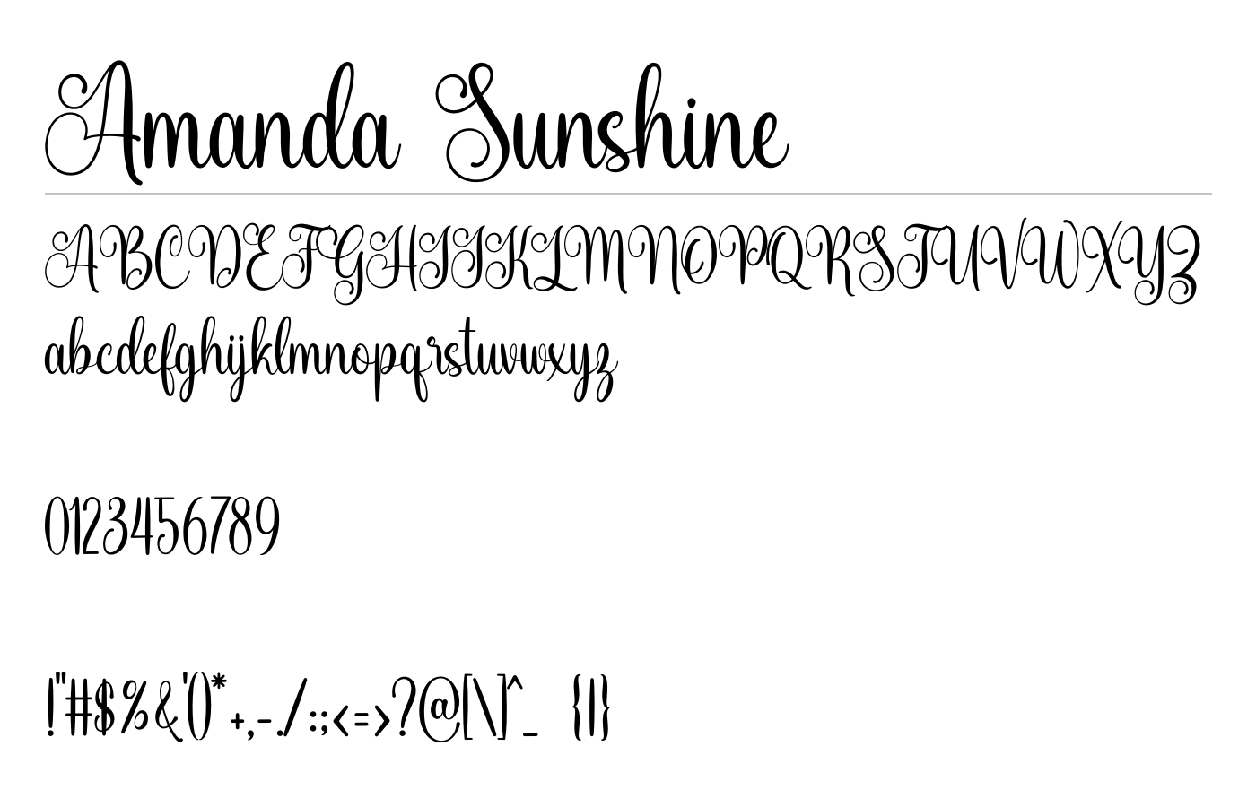 Amanda Sunshine Font preview