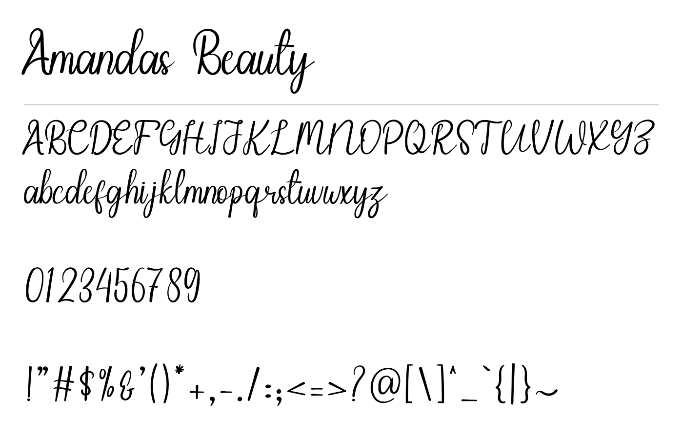 Amandas Beauty Font preview