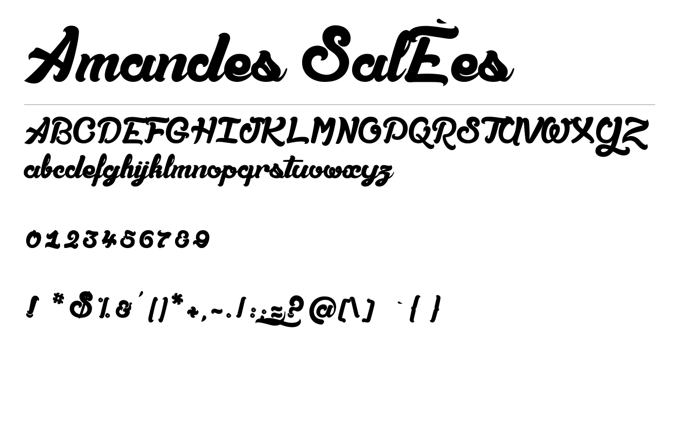 Amandes Salées Font preview