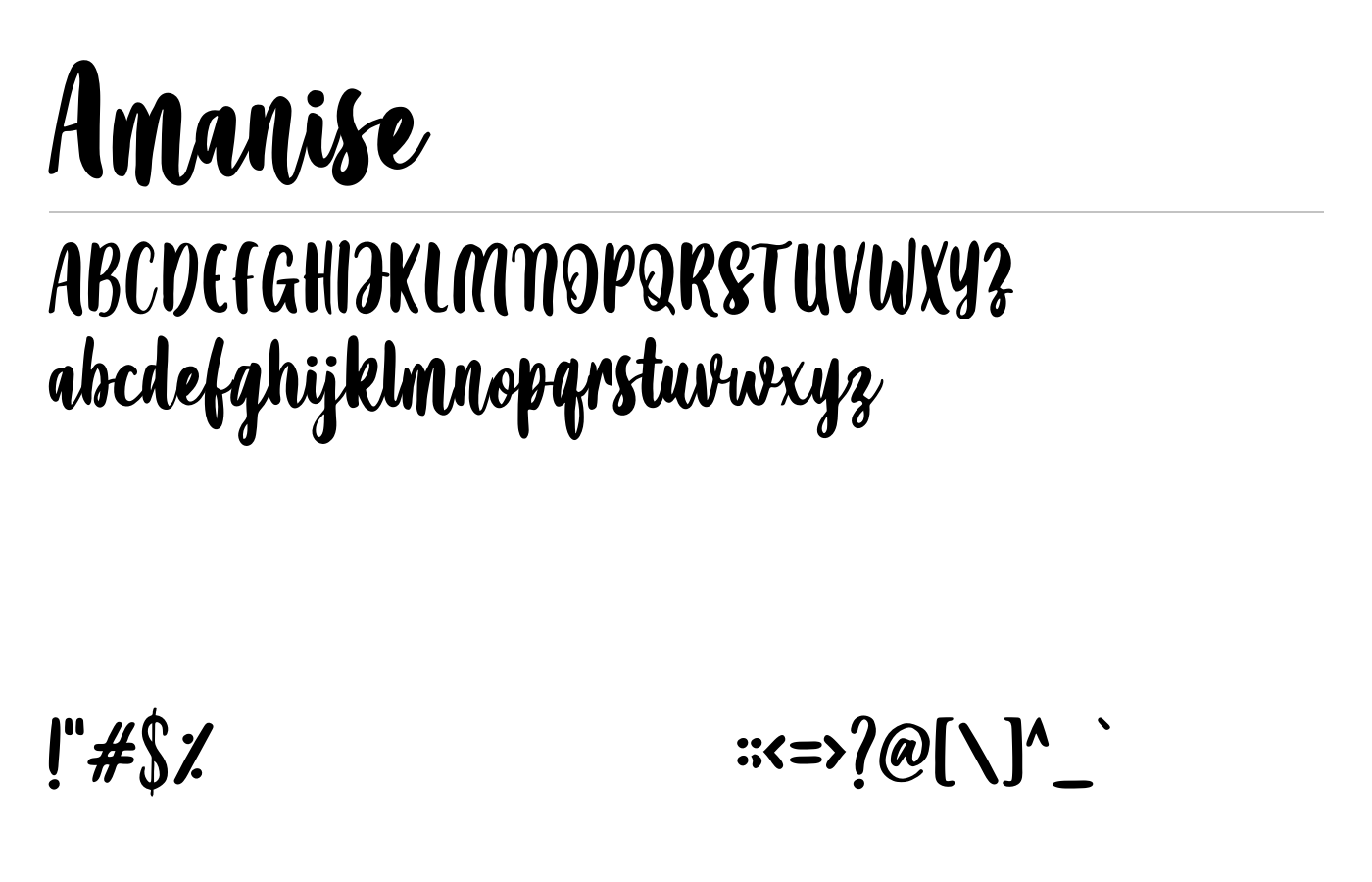 Amanise Script Font Demo preview
