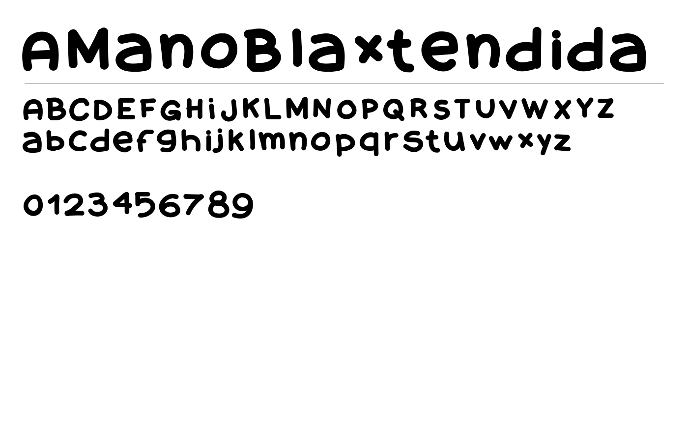AManoBlaxtendida Font preview