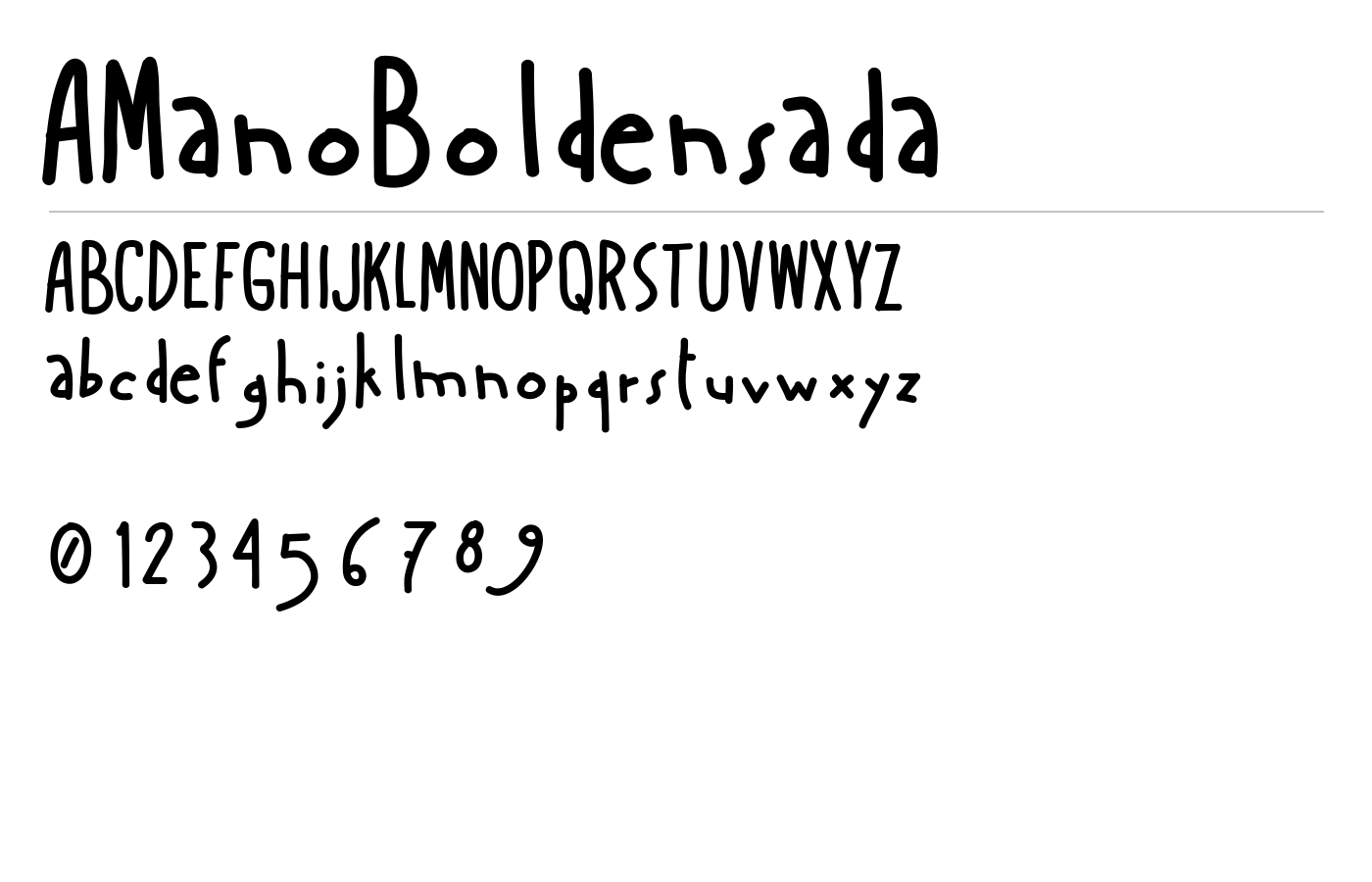 AManoBoldensada Font preview