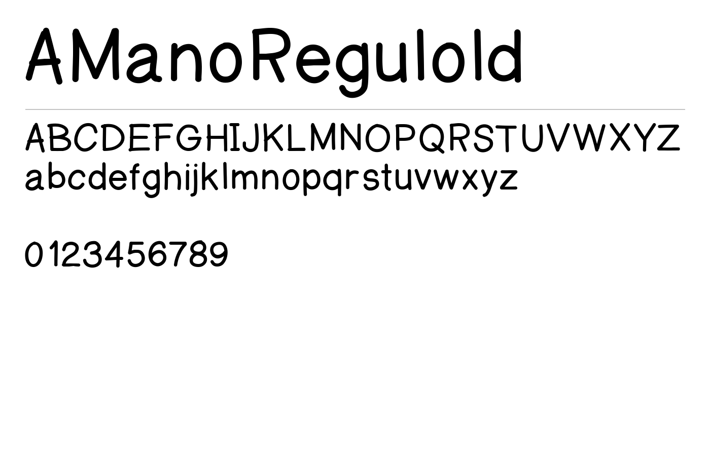 AManoRegulold Font preview