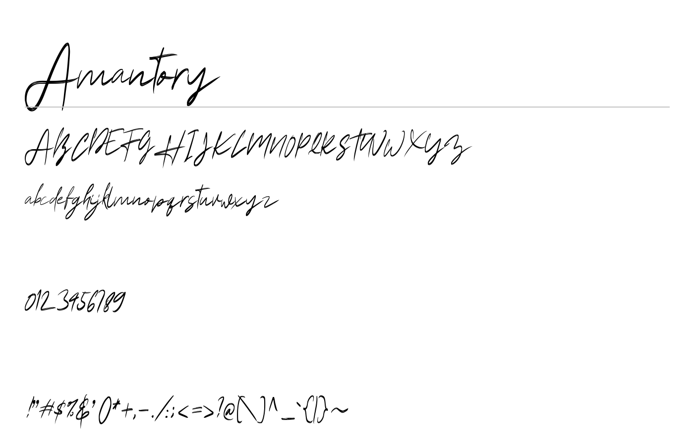 Amantory Font preview