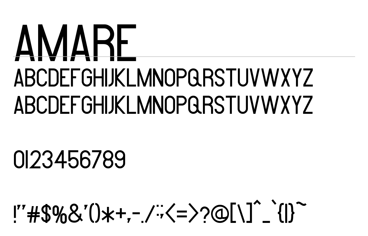 Amare Font preview