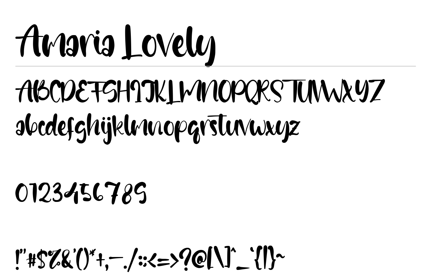 Amaria Lovely Font preview