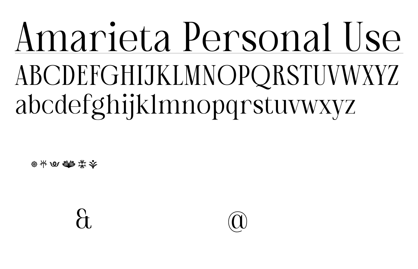 Amarieta Personal Use Font preview