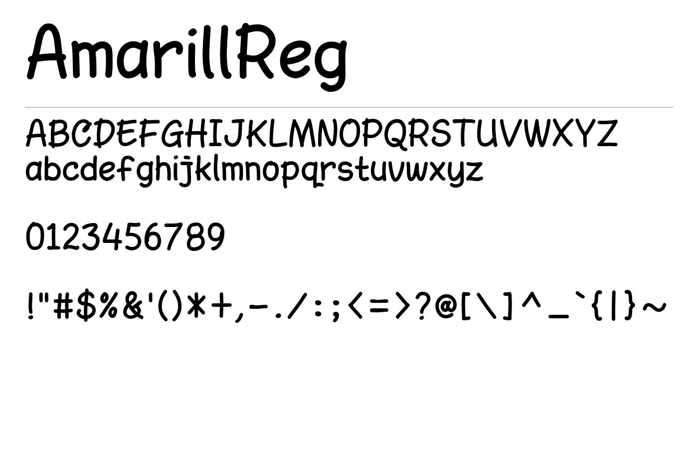 AmarillReg Font preview