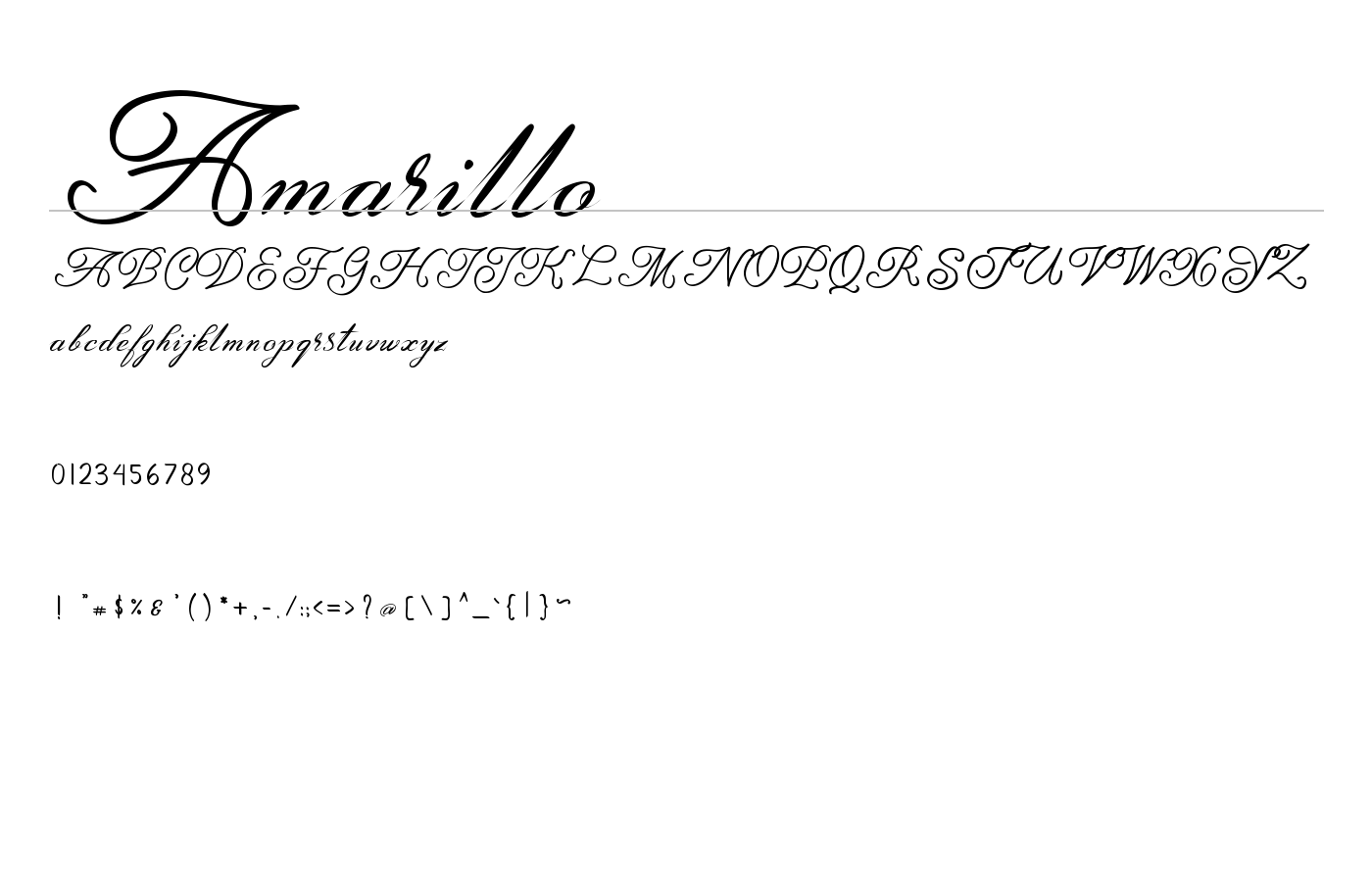 Amarillo Font preview