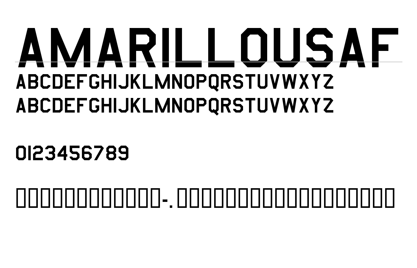 AmarilloUSAF Font preview