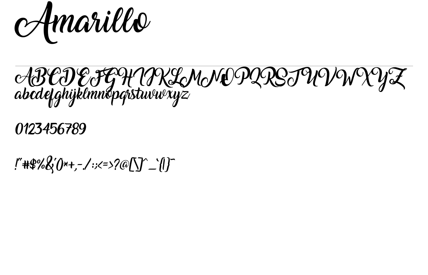 Amarillo Font preview