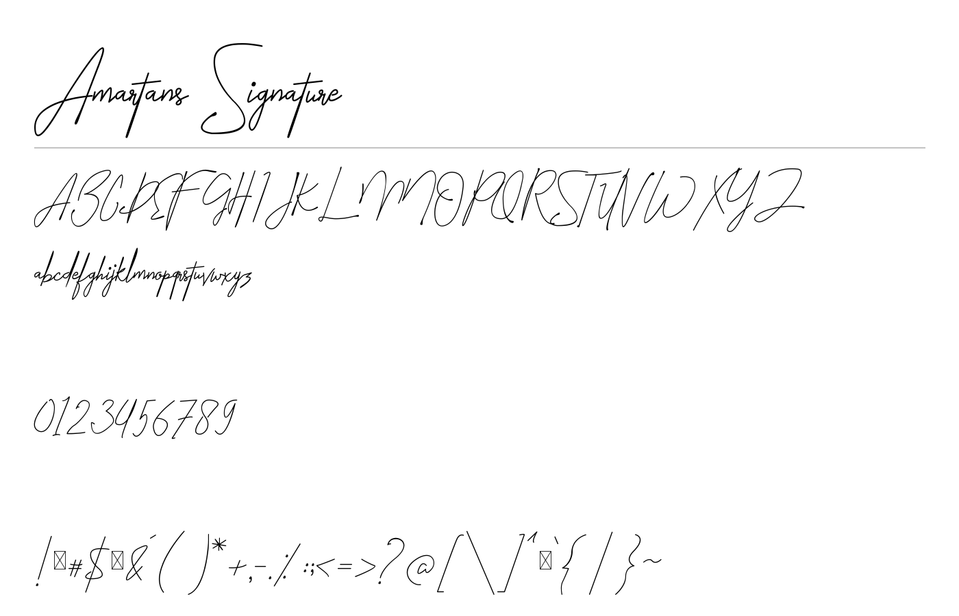 Amartans Signature Font preview