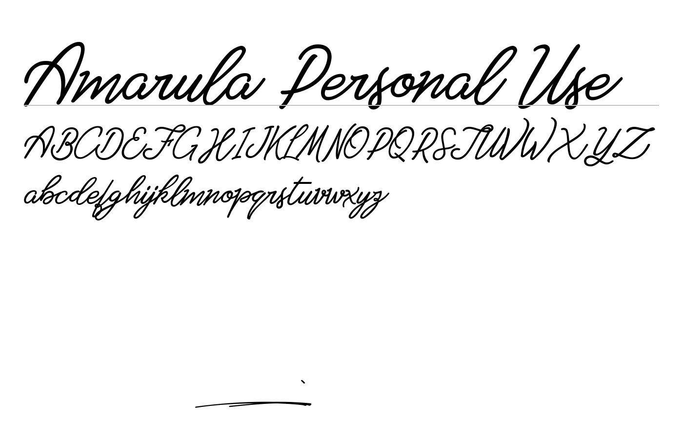 Amarula Personal Use Font preview