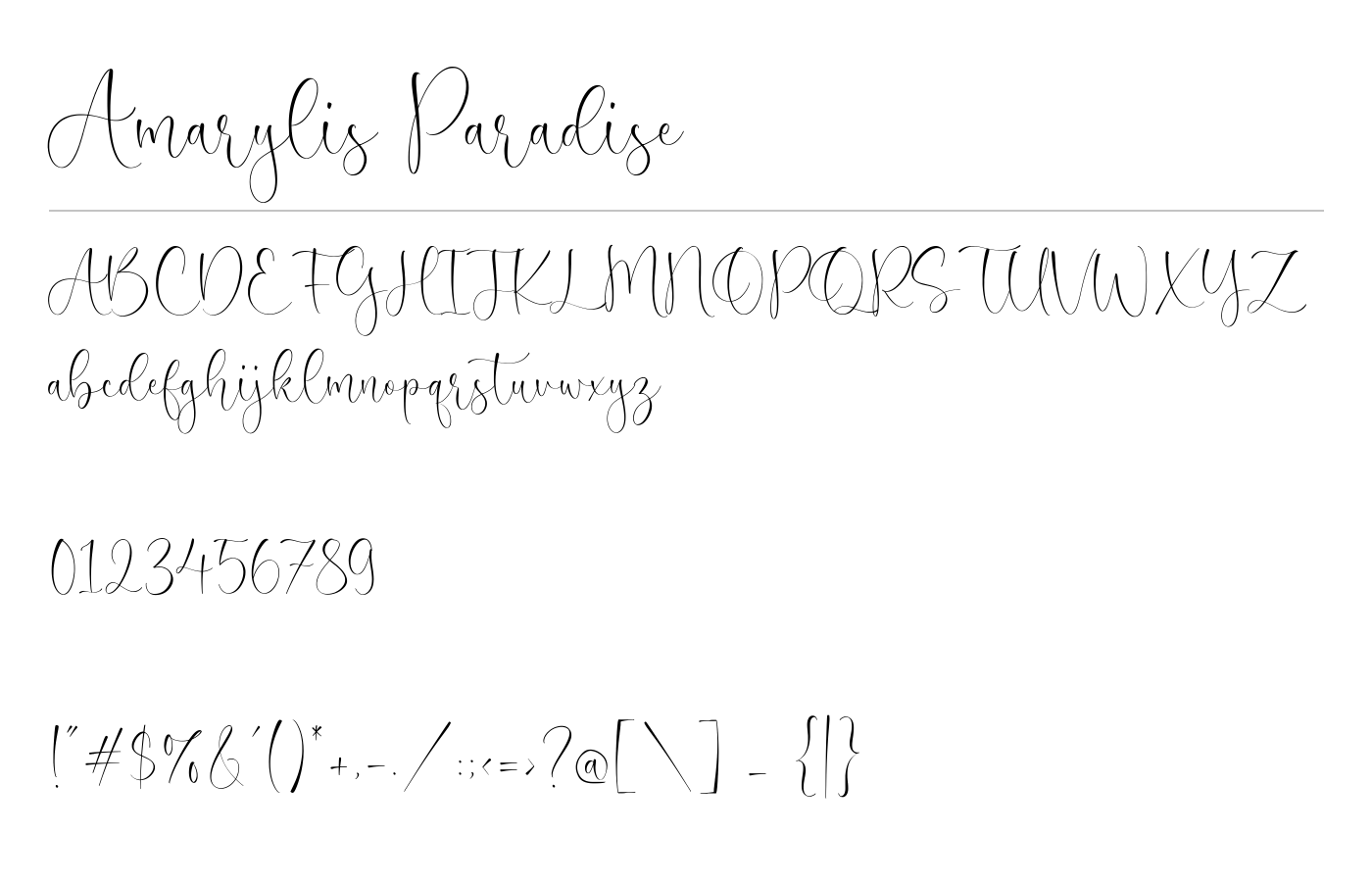 Amarylis Paradise Font preview