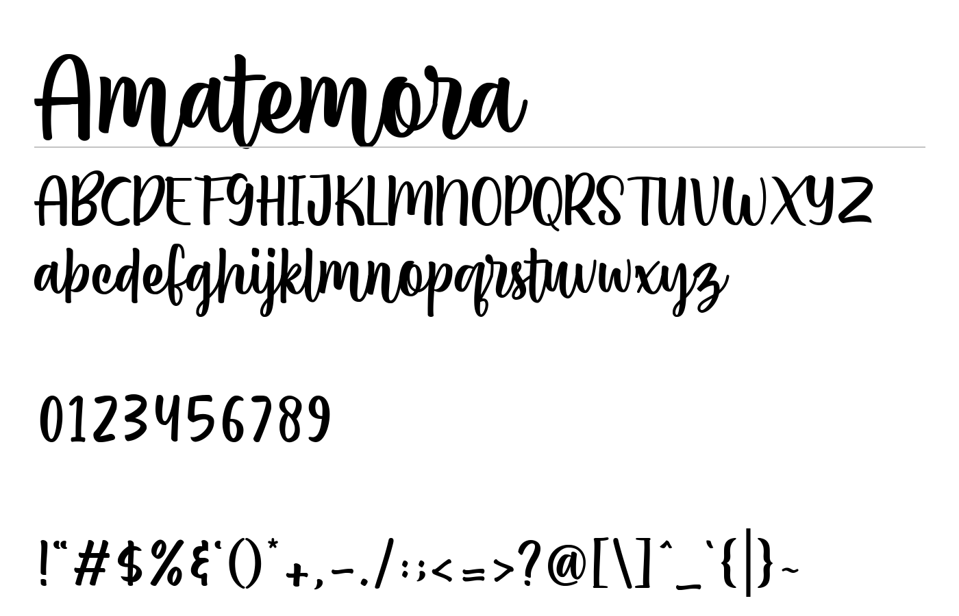 Amatemora Font preview