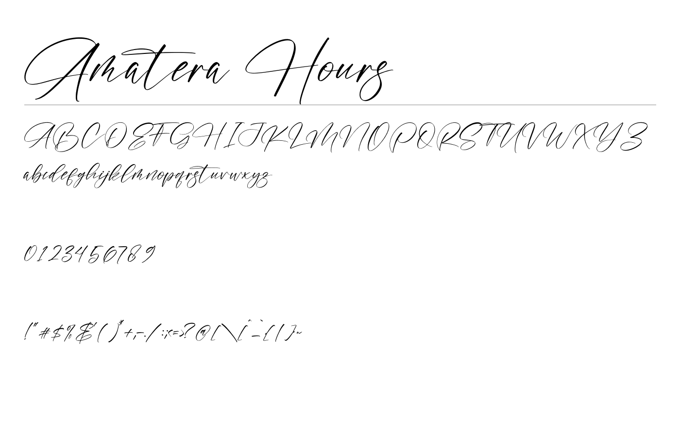 Amatera Hours Font preview