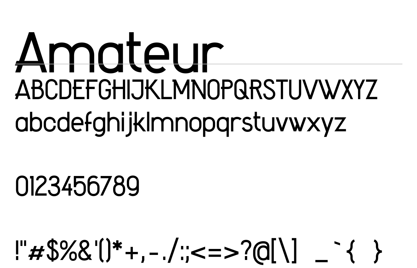 Amateur Font preview