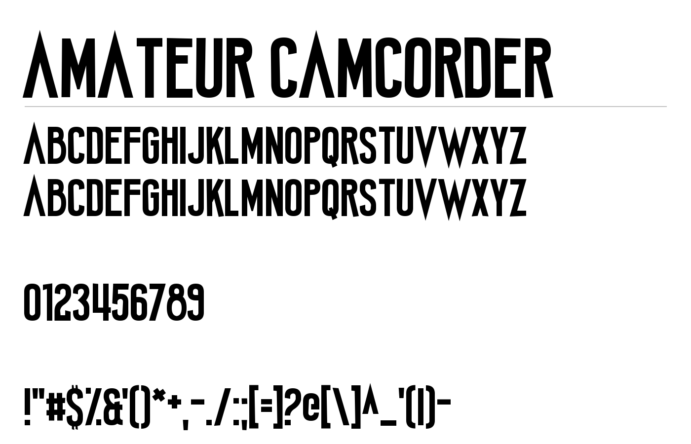 Amateur Camcorder Font preview