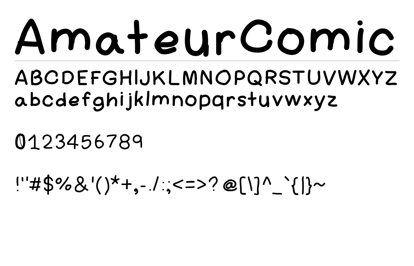 AmateurComic Font preview