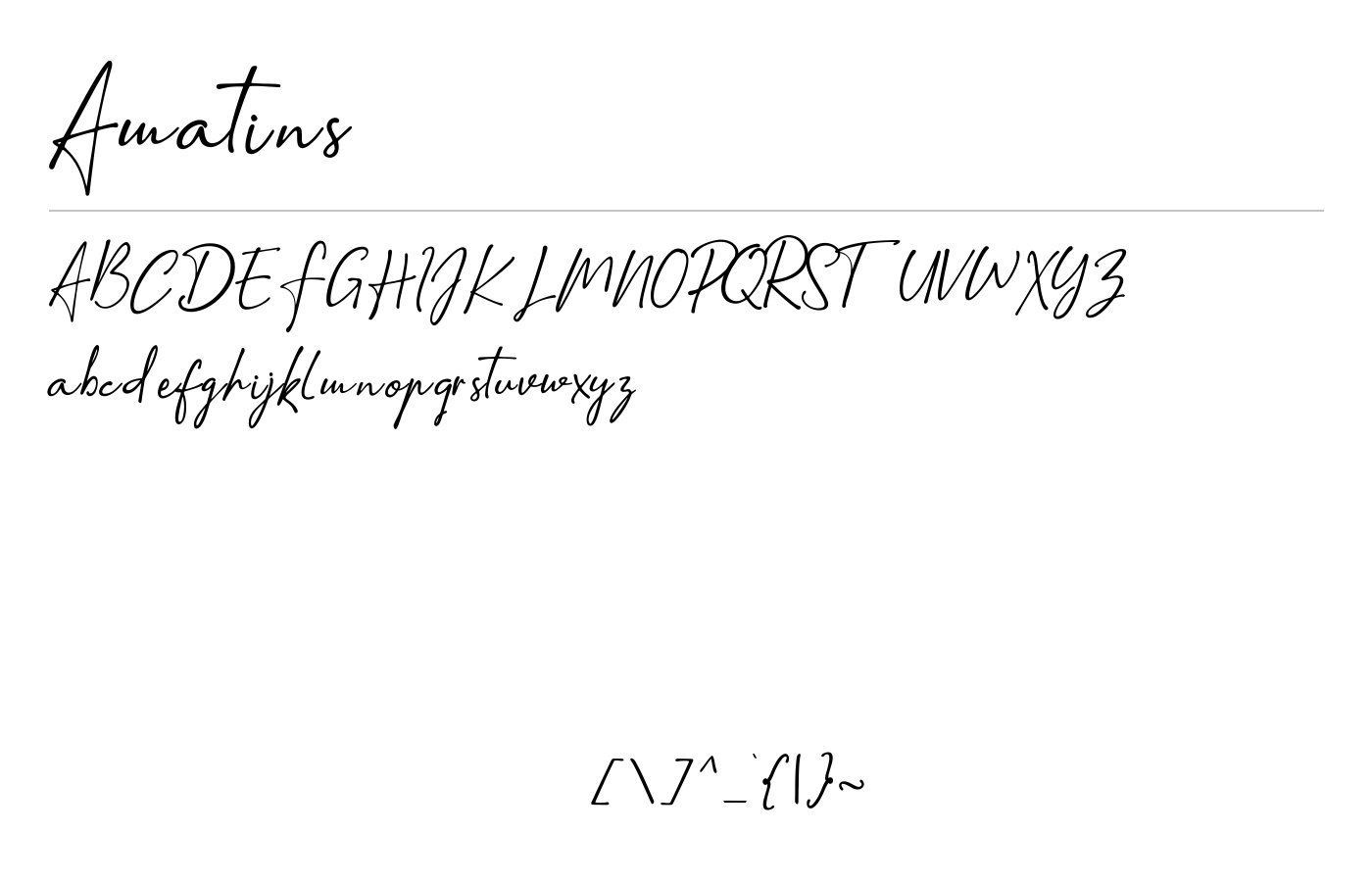 Amatins Font preview