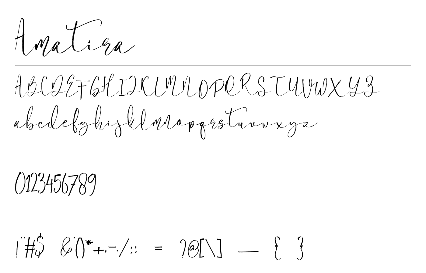 Amatira Font preview
