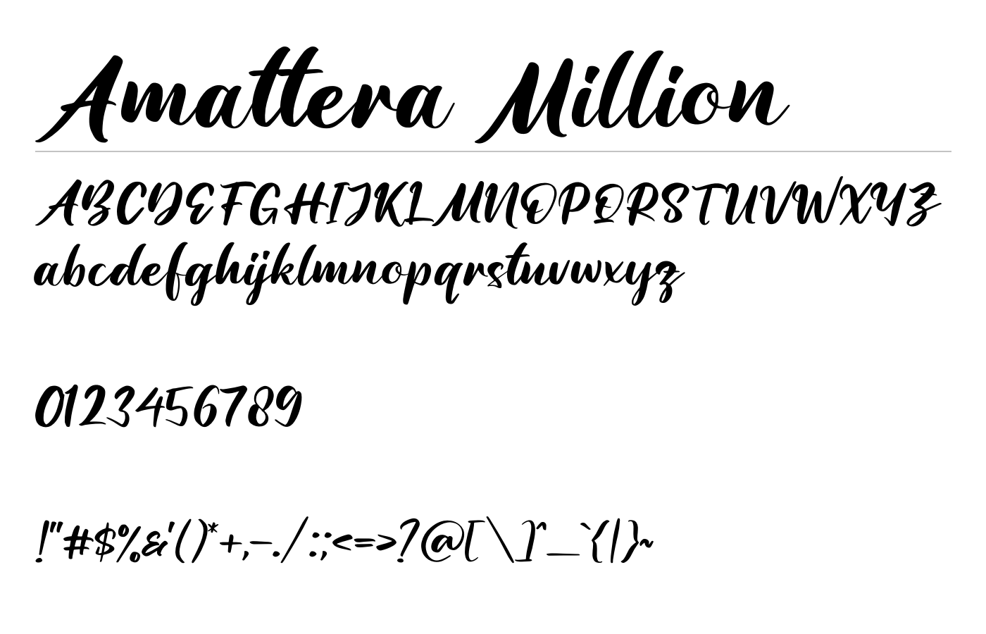 Amattera Million Font preview