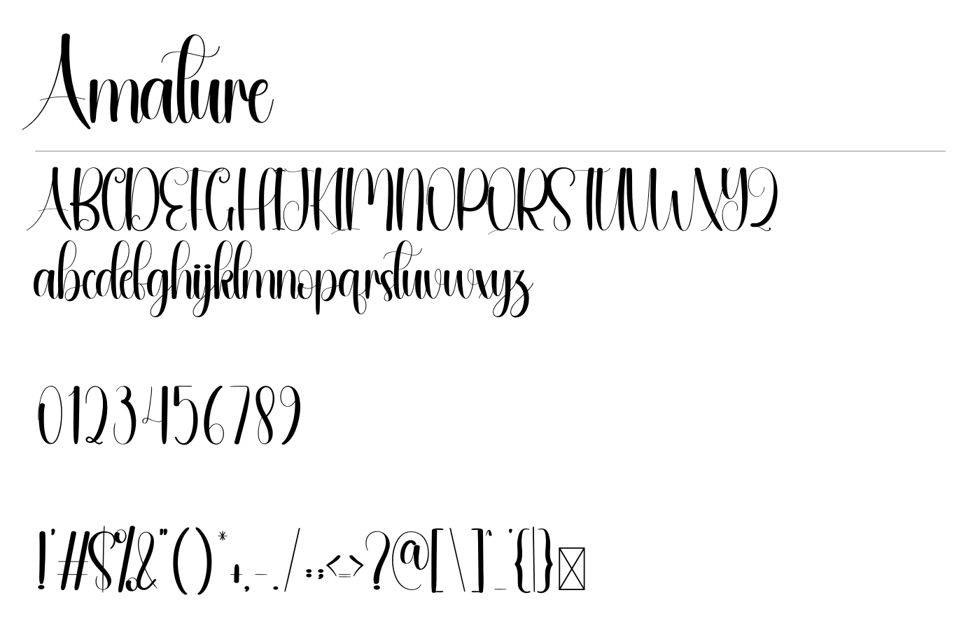 Amature Font preview