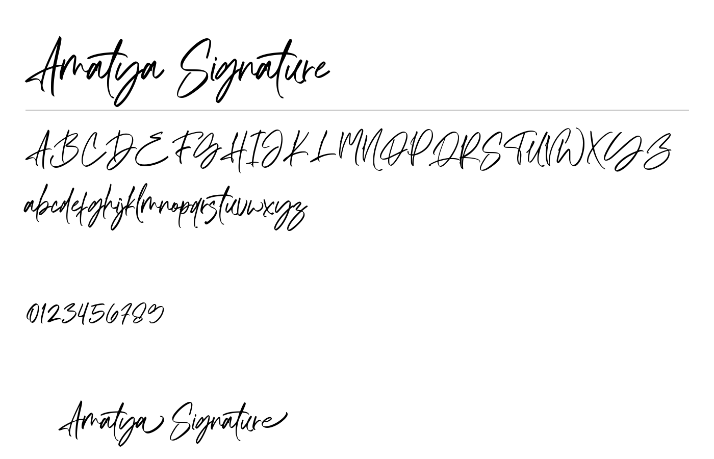 Amatya Signature Font preview