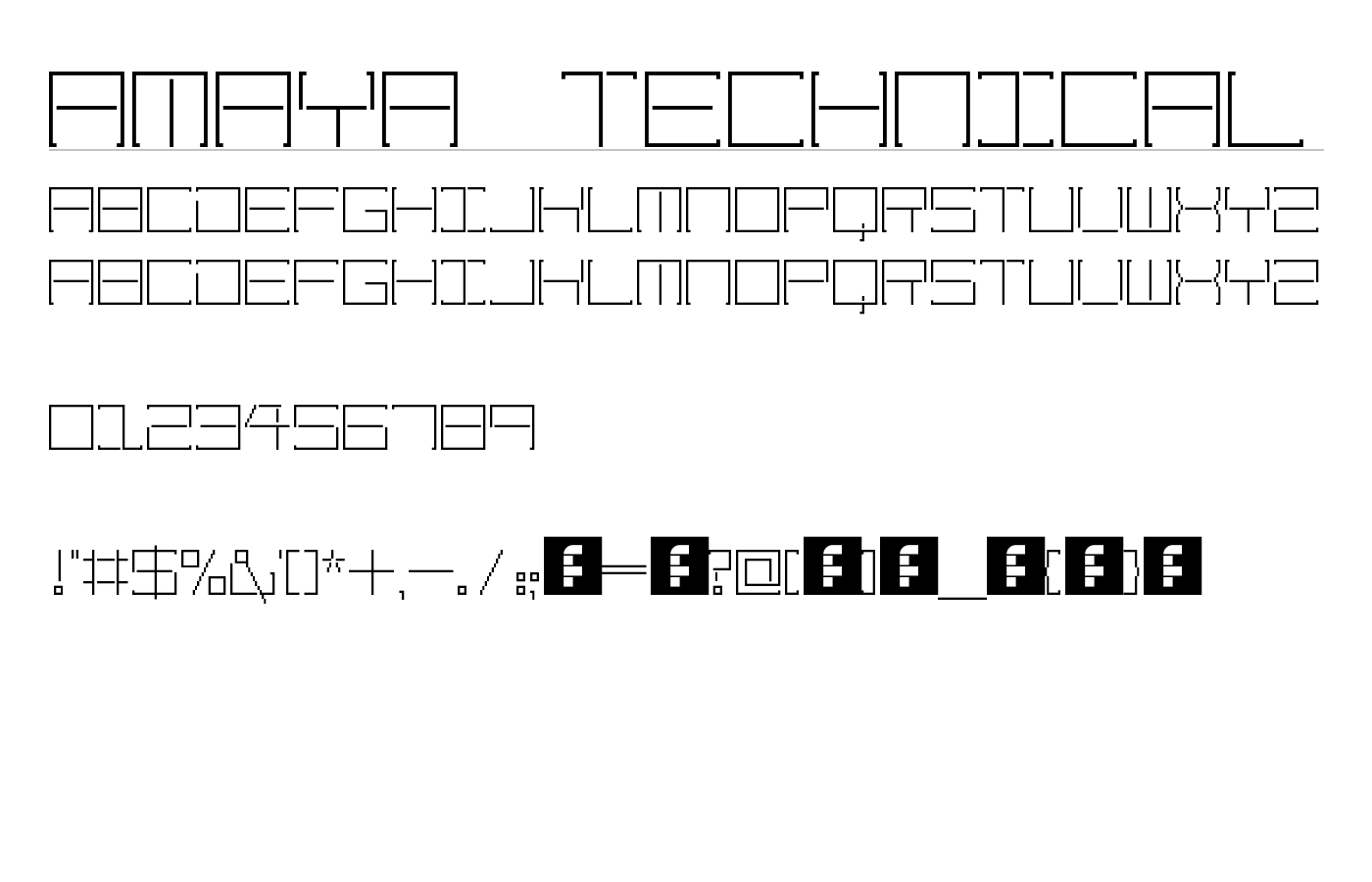 Amaya Technical Font preview