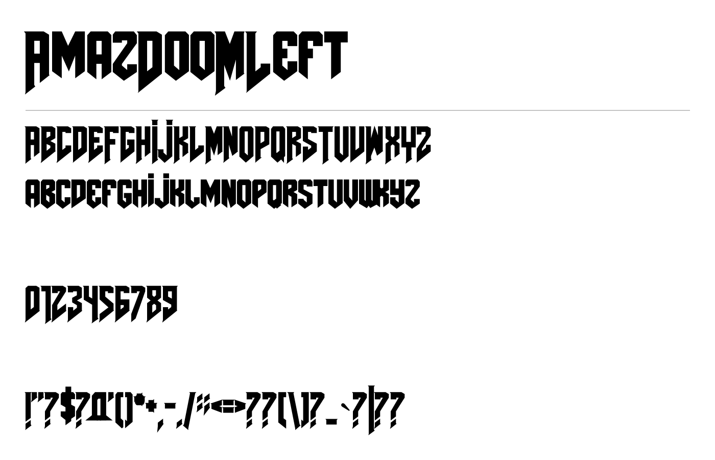 AmazDooMLeft Font preview
