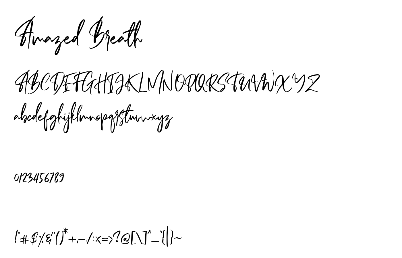 Amazed Breath Font preview