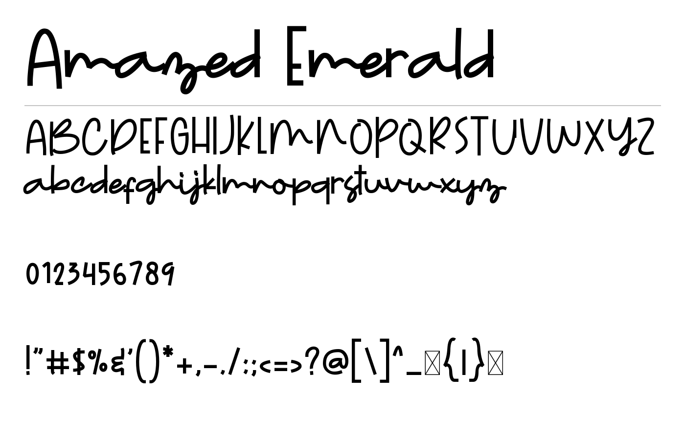 Amazed Emerald Font preview