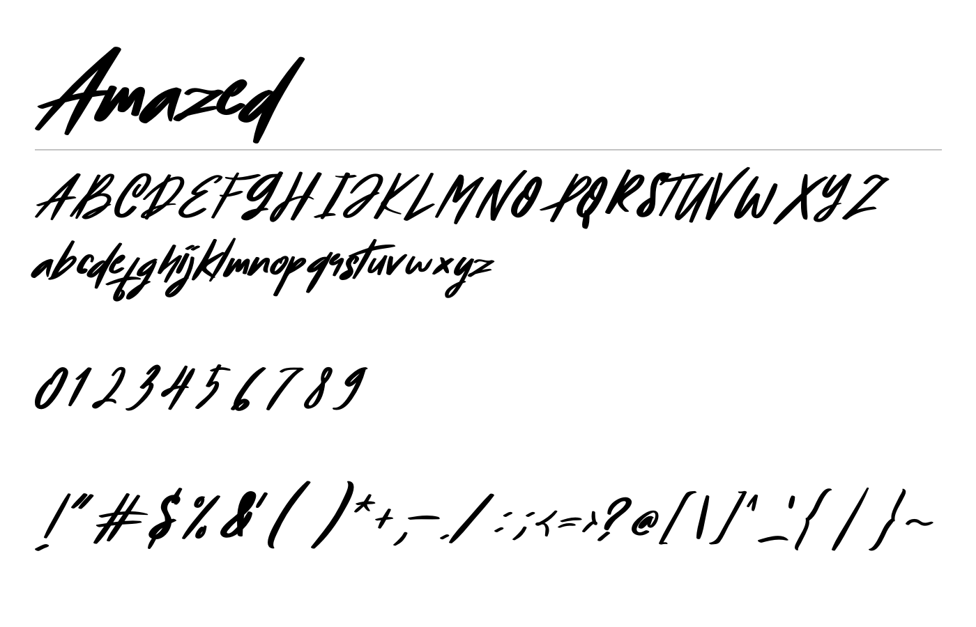 Amazed Font preview